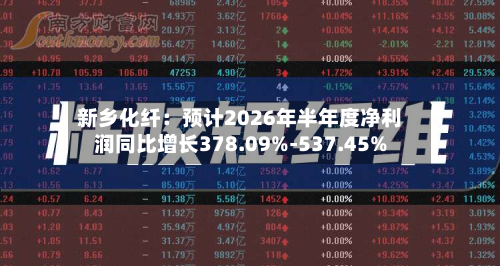 新乡化纤:预计2026年半年度净利润同比增长378.09%-537.45%