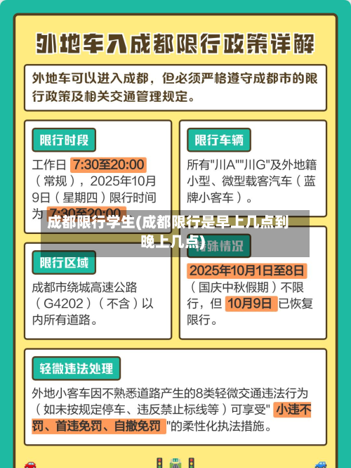 成都限行学生(成都限行是早上几点到晚上几点)