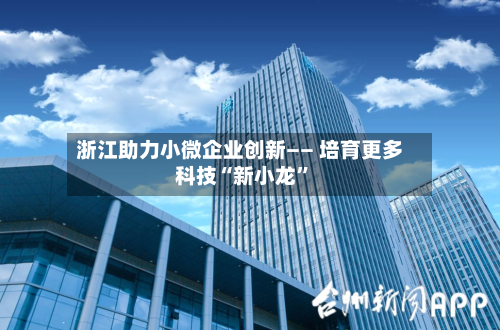 浙江助力小微企业创新—— 培育更多科技“新小龙”-第2张图片