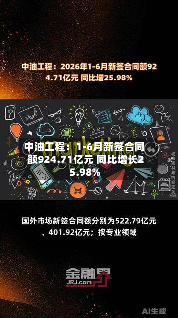 中油工程:1-6月新签合同额924.71亿元 同比增长25.98%