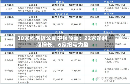 30家科创板公司中报预喜：22家净利润增长，6家扭亏为盈-第2张图片