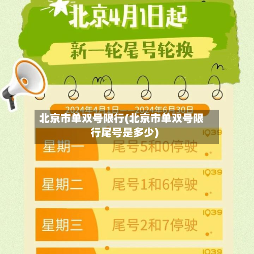 北京市单双号限行(北京市单双号限行尾号是多少)