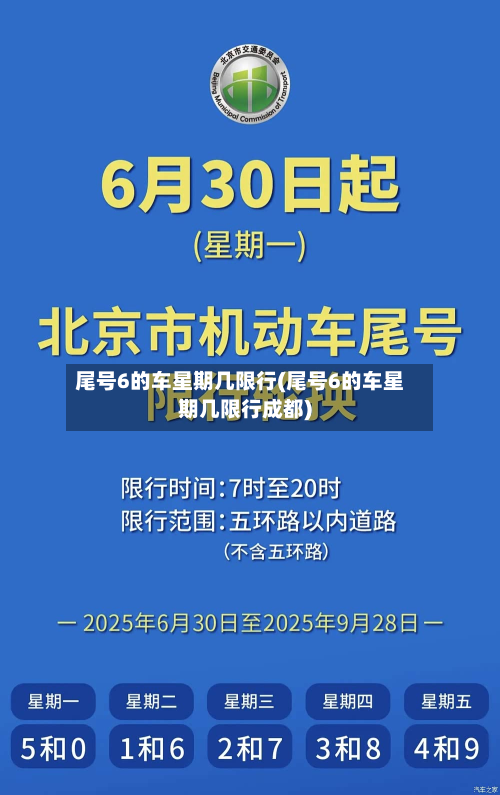 尾号6的车星期几限行(尾号6的车星期几限行成都)-第2张图片