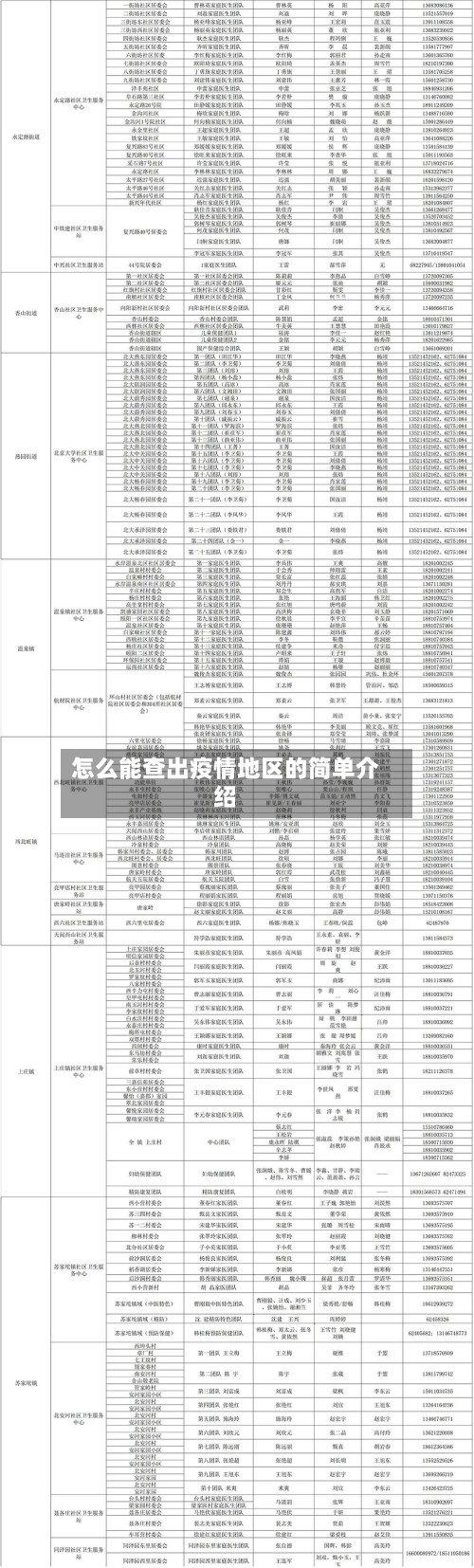 怎么能查出疫情地区的简单介绍