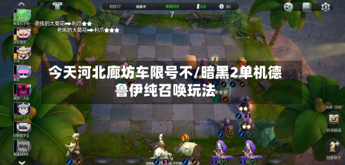 今天河北廊坊车限号不/暗黑2单机德鲁伊纯召唤玩法-第2张图片