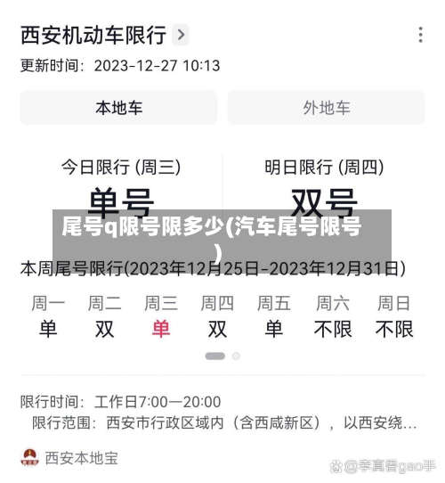尾号q限号限多少(汽车尾号限号)