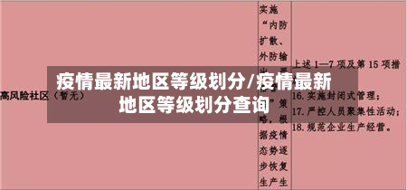 疫情最新地区等级划分/疫情最新地区等级划分查询