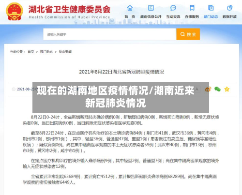 现在的湖南地区疫情情况/湖南近来新冠肺炎情况