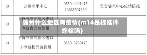 除州什么地区有疫情(m14是标准件螺栓吗)