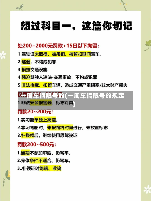 一周车辆限号的(一周车辆限号的规定)