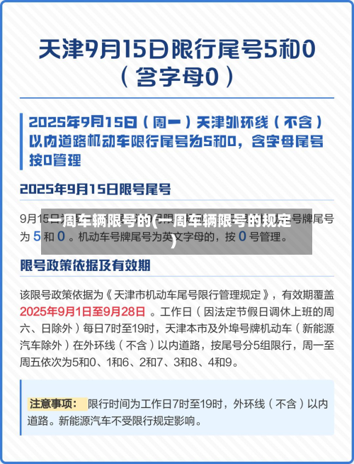 一周车辆限号的(一周车辆限号的规定)-第2张图片