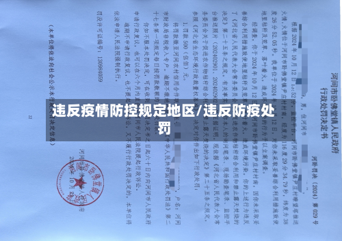 违反疫情防控规定地区/违反防疫处罚