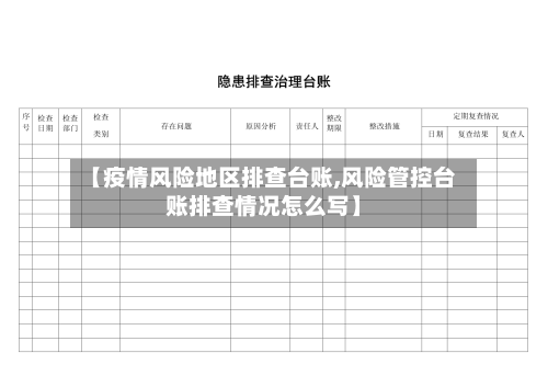 【疫情风险地区排查台账,风险管控台账排查情况怎么写】-第3张图片