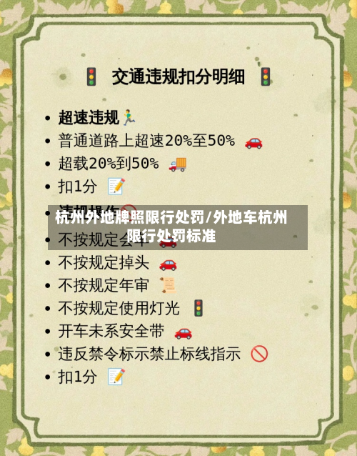 杭州外地牌照限行处罚/外地车杭州限行处罚标准