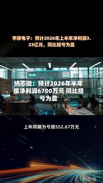 纳芯微：预计2026年半年度净利润6700万元 同比扭亏为盈