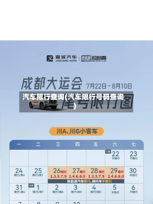 汽车限行查询(汽车限行号码查询)