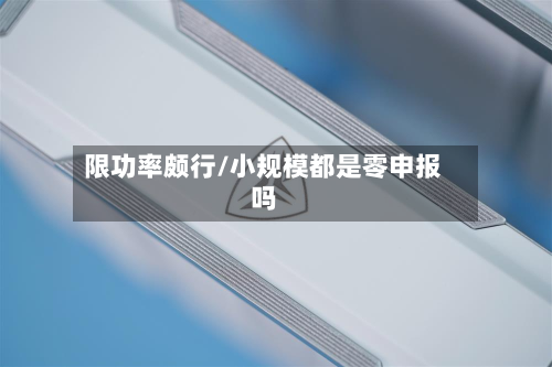 限功率颇行/小规模都是零申报吗