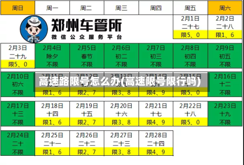 高速路限号怎么办(高速限号限行吗)