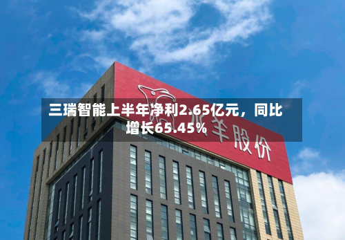 三瑞智能上半年净利2.65亿元，同比增长65.45%-第1张图片