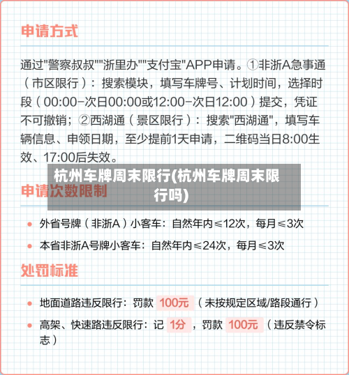 杭州车牌周末限行(杭州车牌周末限行吗)