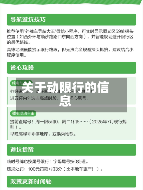 关于动限行的信息
