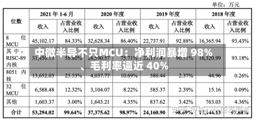 中微半导不只MCU：净利润暴增 98%、毛利率逼近 40%